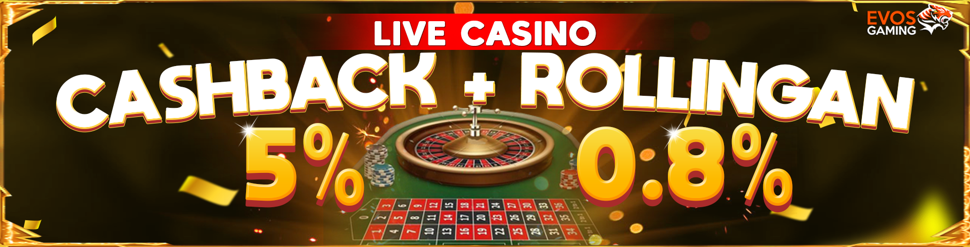 CASHBACK + ROLLINGAN LIVE CASINO