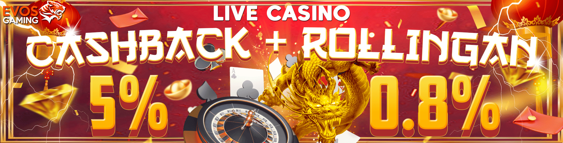 CASHBACK + ROLLINGAN LIVE CASINO