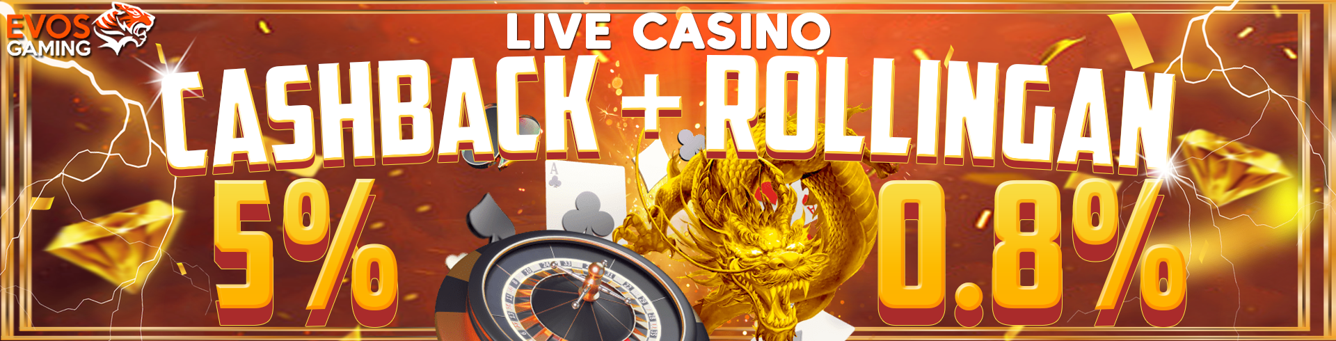 CASHBACK + ROLLINGAN LIVE CASINO