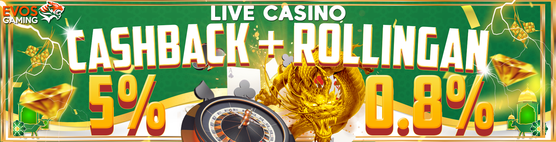 CASHBACK + ROLLINGAN LIVE CASINO