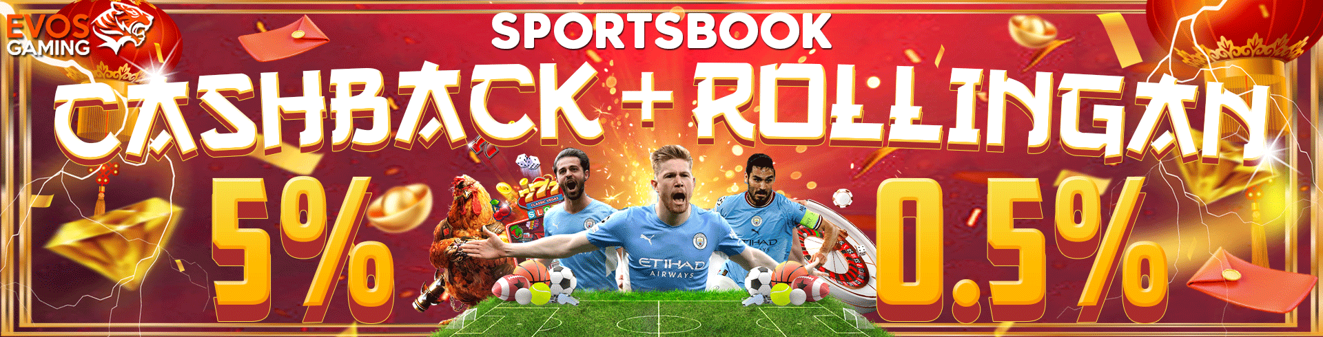 CASHBACK + ROLLINGAN SPORTSBOOK