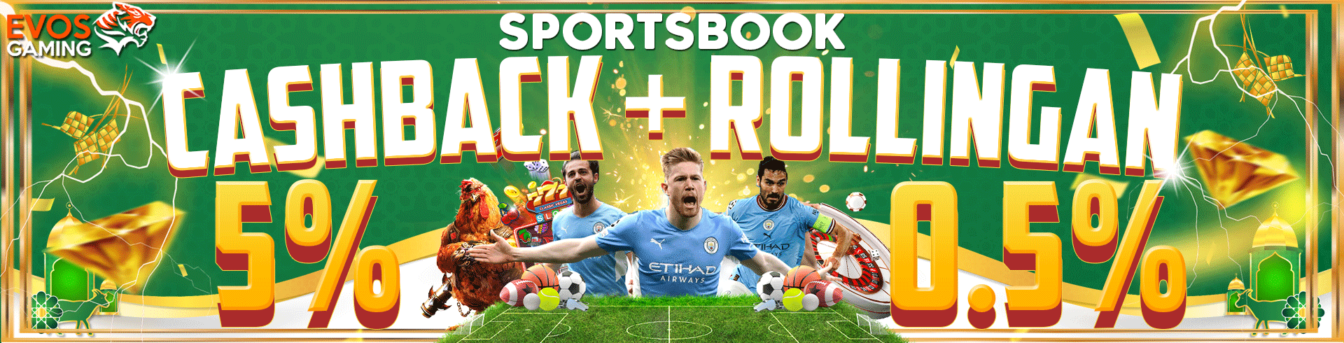 CASHBACK + ROLLINGAN SPORTSBOOK